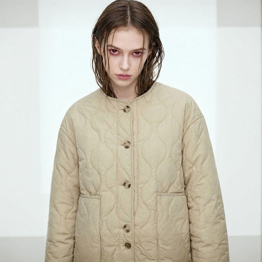 Women’s Vintage Quilted Cotton Jacket – High Collar